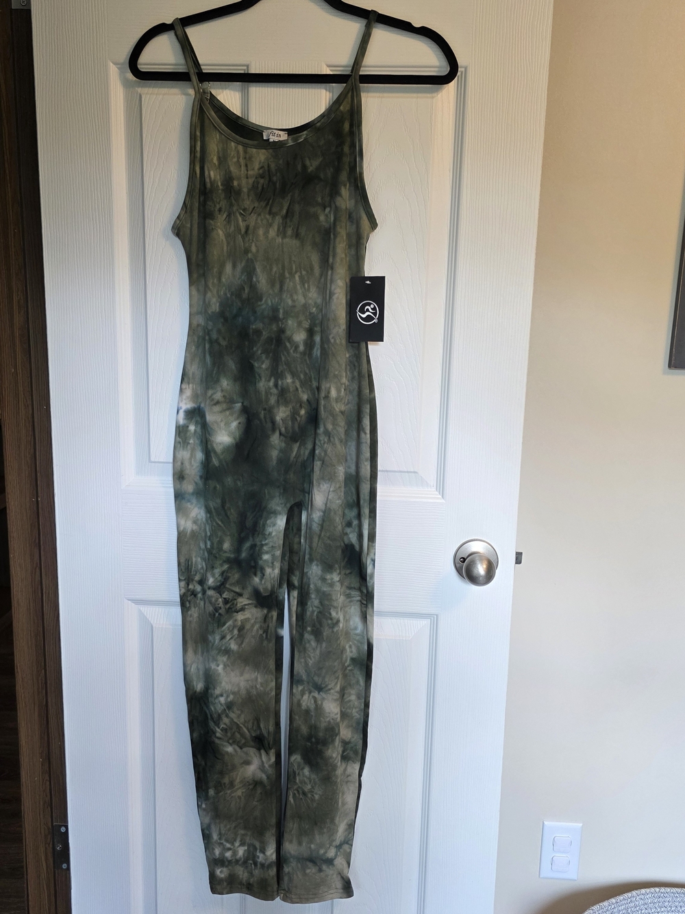 Sleeveless Tie-Dye Olive Green Jumpsuit